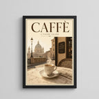 Cuadro Café Roma Il Piaciere Italiano Cocina Retro Vintage Marco Negro