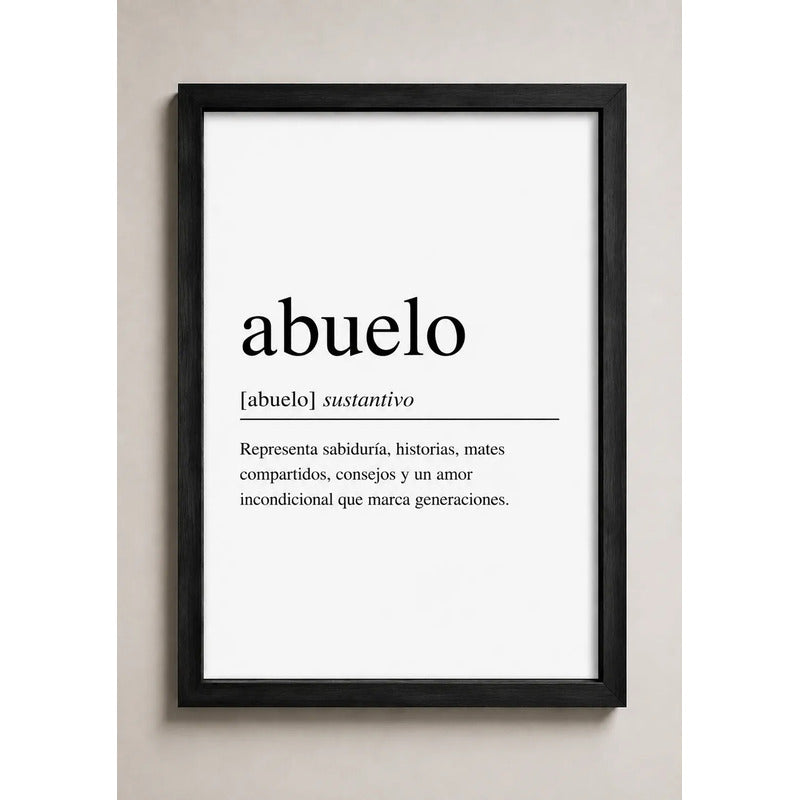 Cuadro Living Dormitorio Definicion Significado Abuelo Marco Negro