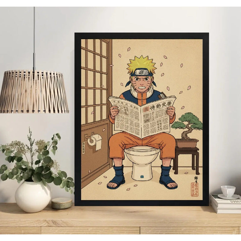 Cuadro Naruto Bano Diario Sakura Japón Anime Decoracion Marco Negro