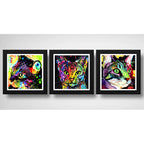 Set 3 Cuadros Gato Pop Art Colors Mascota Pet Decoracion