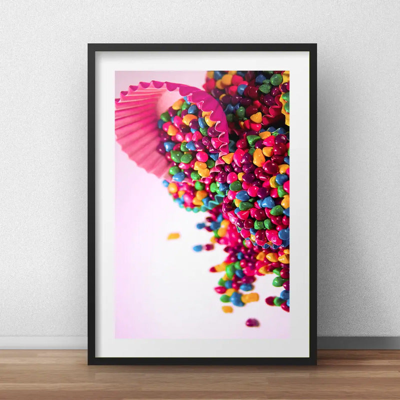Cuadro Confitería Pastel Dulces Brs3 Decoracion Con Paspartú Marco Negro