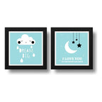 Set 2 Cuadros Dream Big Frase Luna Star Dormitorio Infantil