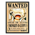 Cuadro Luffy One Piece Wanted Monkey Anime Mangá Decoracion Marco Negro
