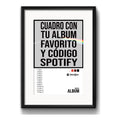 Cuadro Canciones Spotify Personalizado 53x43cm Con Paspartú Marco Negro