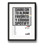 Cuadro Canciones Spotify Personalizado 53x43cm Con Paspartú Marco Negro