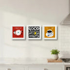 Set 3 Cuadros Cocina Pop Art Frases Cafe Comedor Decoracion