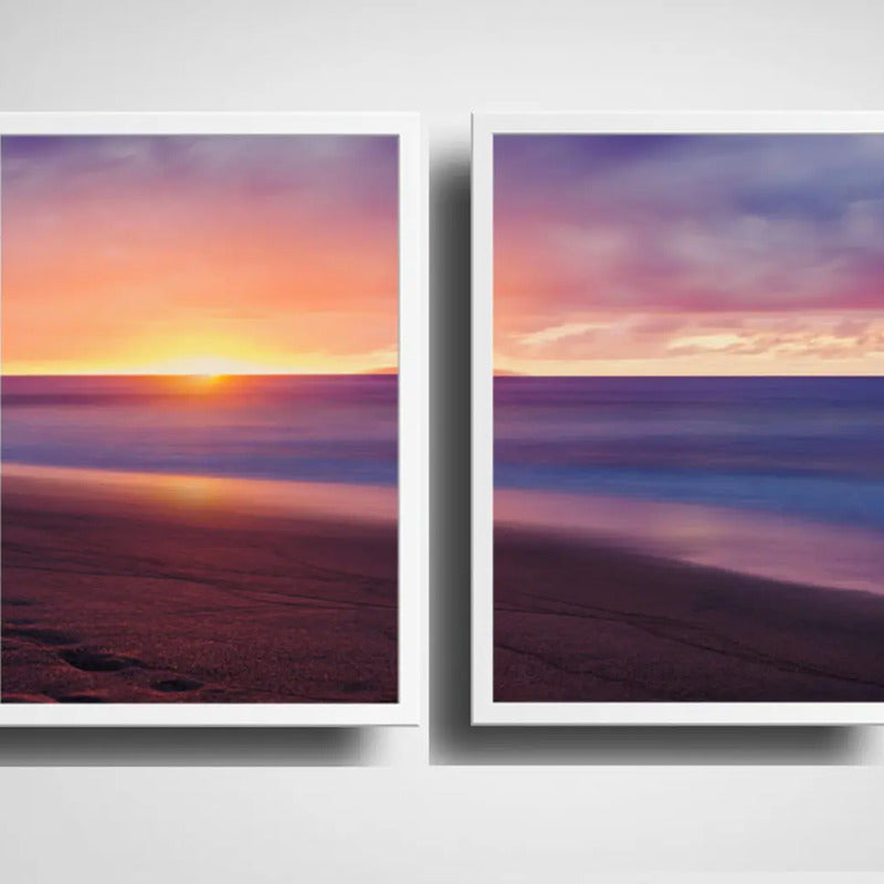 Set 2 Cuadros Playa Mar Sol Sunset Paisajes Arte Decoracion