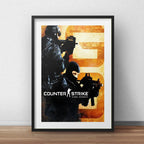 Cuadro Counter Strike Game Decoracion Brs1 Con Paspartú Marco Negro