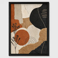 Cuadro Dormitorio Living Boho Abstracto Texturas Tierra Brs1 Marco Negro