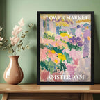 Cuadro Dormitorio Flower Market Flores Ciudades Matisse Arte Flower Market Amsterdam Marco Negro