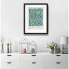 Cuadro William Morris 4 Frutas Flores 53x43cm Con Paspartú Marco Negro