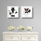 Set 2 Cuadros Perro Champagne Fiesta Cocina Pet Decoracion