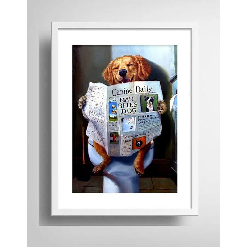 Cuadro Perro Labrador Retriever Baño Decoracion Con Paspartú