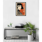 Cuadro Chica Japonesa Nouvelle Vague Arte Japonés Decoracion Marco Negro