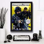 Cuadro Counter Strike Game Videojuego Retro Decoracion Gamer Marco Negro
