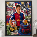 Cuadro Personalizado Cumpleanos Futbol Detalles Arte Regalo Modelo 2 Negro