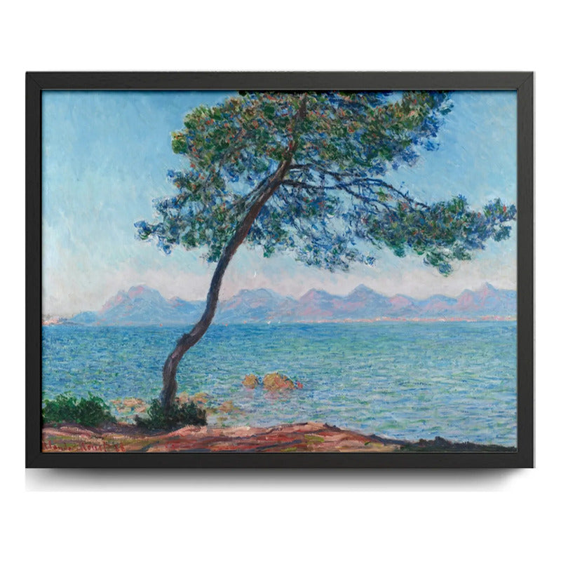 Cuadro Claude Monet Los Montes Estérel Montanas Nautico Mar Marco Negro