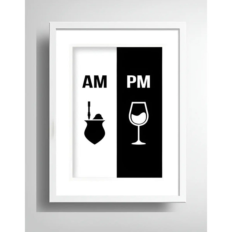 Cuadro Am Pm Mate Vino Cocina Living Decoracion Con Paspartú
