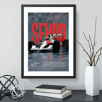 Cuadro Ayrton Senna Formula 1 Signature Auto Carrera Arte Marco Negro