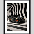 Cuadro Porsche 911 Negro Modelo Auto Arte Decoracion Marco Negro