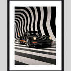 Cuadro Porsche 911 Negro Modelo Auto Arte Decoracion Marco Negro