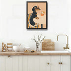 Cuadro Cocina Living Perro Dachshund Salchicha Aperol Spritz Marco Negro