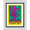 Cuadro Keith Haring Montreux Jazz Festival 1983 Arte Decor Pink Man Con Marco Negro