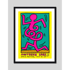 Cuadro Keith Haring Montreux Jazz Festival 1983 Arte Decor Pink Man Con Marco Negro