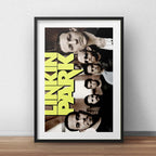 Cuadro Linkin Park Metal Rock Banda Decoracion Con Paspartú Marco Negro
