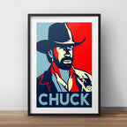 Cuadro Chuck Norris Pop Art Pelicula Decoracion Paspartú Marco Negro