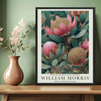 Cuadro William Morris Flores Botanico Art & Craft Decoracion Marco Negro