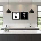 Set 2 Cuadros Am Pm Mate Vino Cocina Living Decoracion