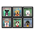 Set 6 Cuadros Perro Cafe Pop Art Razas Mascota Decoracion