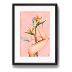 Cuadro Fashion Strelitzia Pole Dance Decoracion Con Paspartú Marco Negro