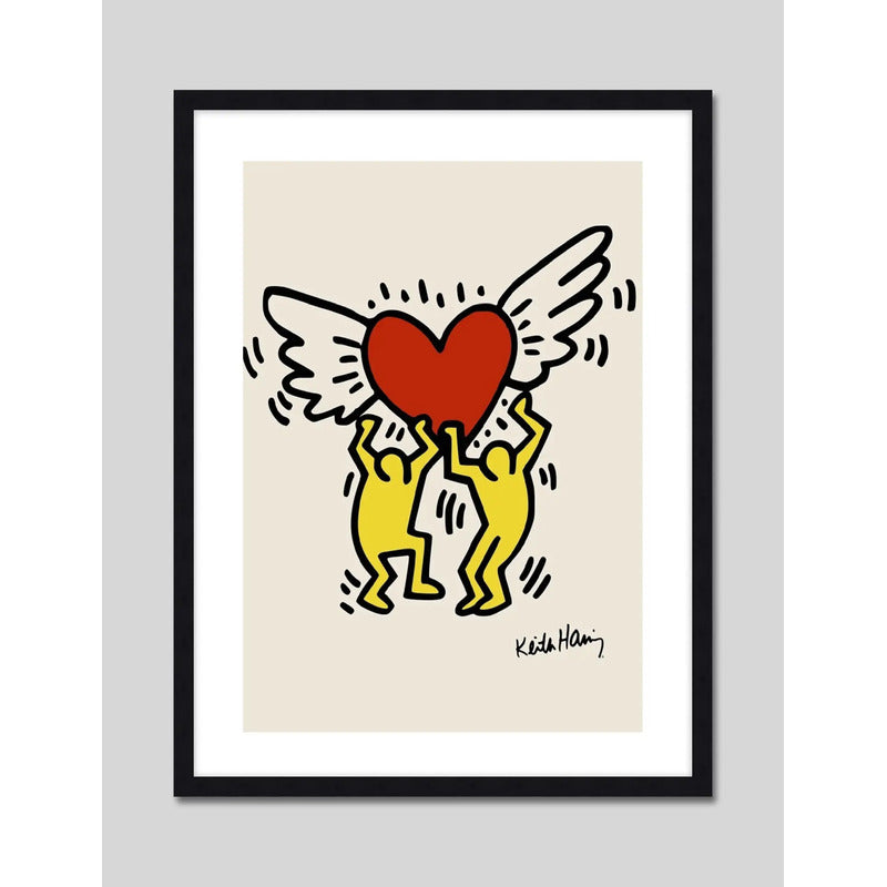 Cuadro Keith Haring Corazon Arte Urbano Decoracion Moderna Marco Negro