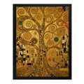 Cuadro Gustav Klimt Arte Arbol De La Vida Dorado Decoracion Marco Negro