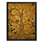 Cuadro Gustav Klimt Arte Arbol De La Vida Dorado Decoracion Marco Negro