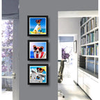 Set 3 Cuadros Perro Playa Surf Mascota Pet Arte Decoracion