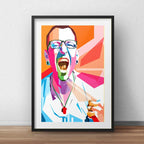 Cuadro Chester Bennington Pop Art Linkin Park Con Paspartú Marco Negro