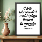 Cuadro Salmo 91:10 Biblia No Te Sobrevendrá Mal Versiculo Marco Negro