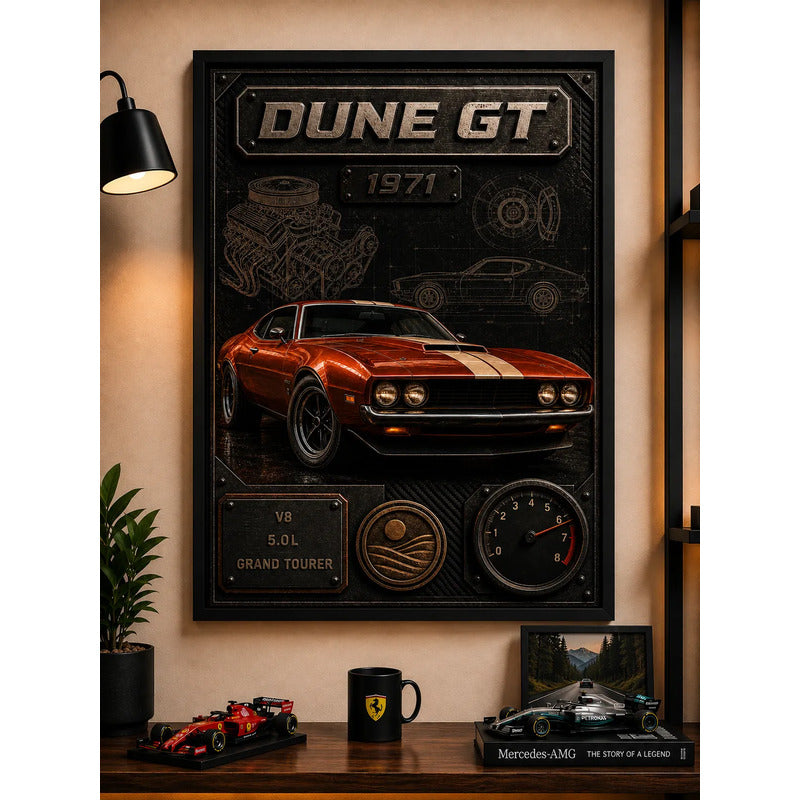 Cuadro Ford Mustang Mach 1 Clasico Arte 3d Auto Decoracion Marco Negro