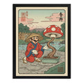 Cuadro Mario Jardinero Hongos Bonsai Cucumelo Japón Game Marco Negro