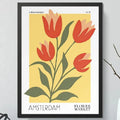 Cuadro Flower Market Flores Amsterdam Botanica Decoracion Marco Negro