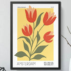 Cuadro Flower Market Flores Amsterdam Botanica Decoracion Marco Negro