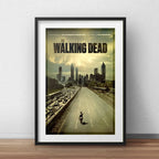 Cuadro The Walking Dead Serie Tv Br2 Decoracion Con Paspartú Marco Negro
