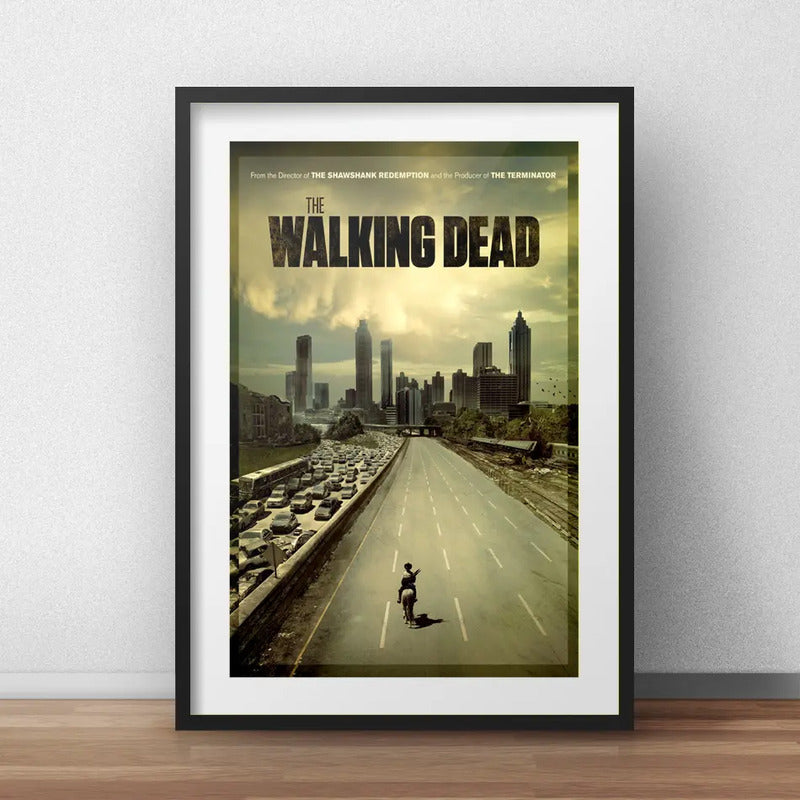 Cuadro The Walking Dead Serie Tv Br2 Decoracion Con Paspartú Marco Negro