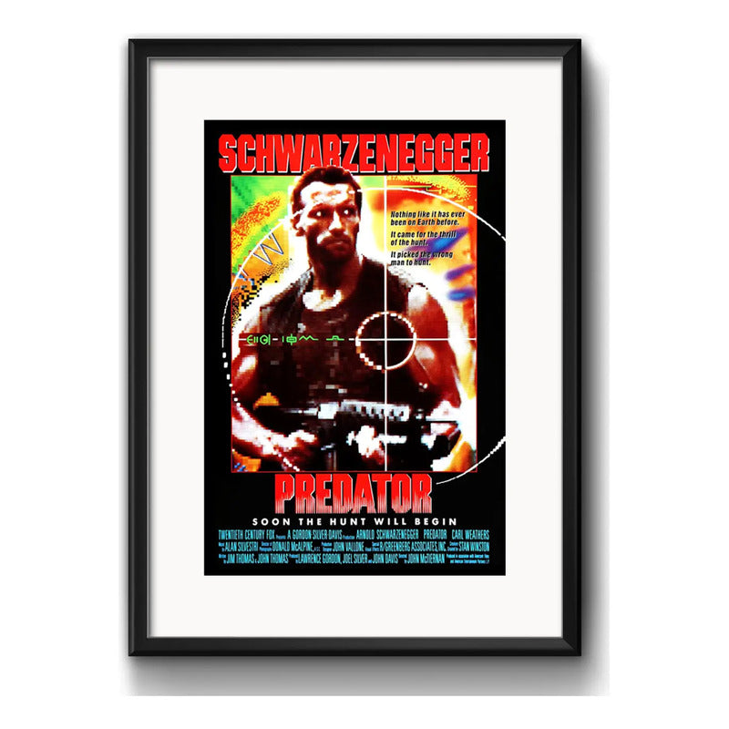 Cuadro Predator Depredador Pelicula 1987 Cinema Con Paspartú Marco Negro