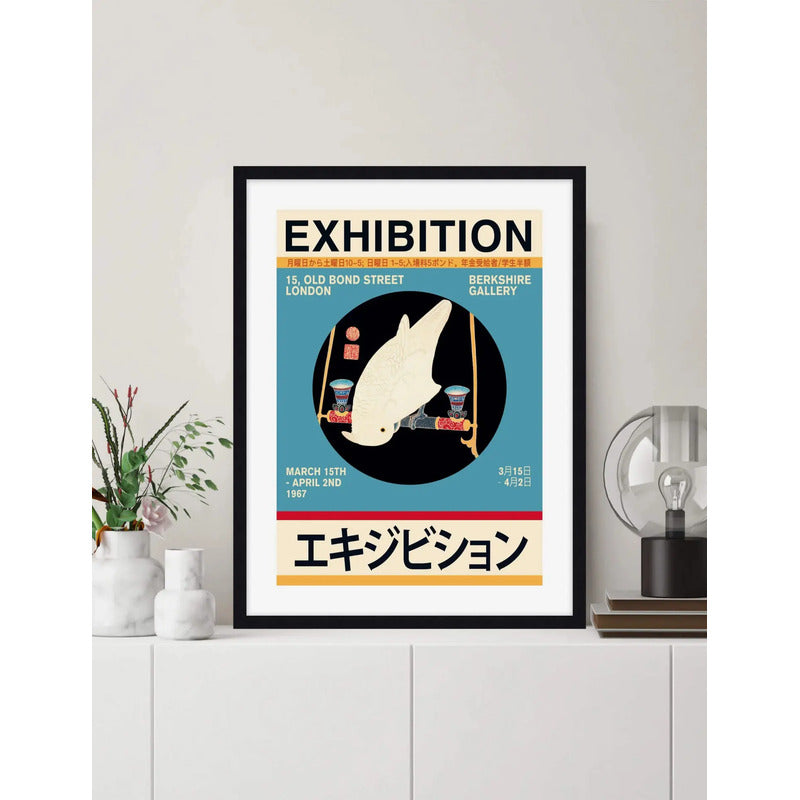 Cuadro Exposición Arte Exhibition Art Poster Afiche Pintores A White Macaw By Ito Jakuchu Negro