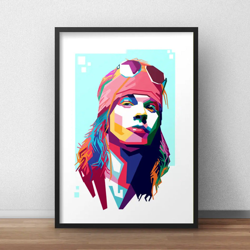 Set 2 Cuadros Guns N Roses Pop Art Axl Rose Slash Decoracion Marco Negro