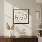 Cuadro Para Living Cocina Estudio Decoracion Moderna Nude Pablo Picasso Elefante Color Beige Con Marco Negro